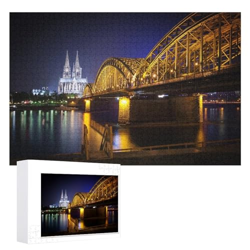 für Familie Freunde Dekorativ，1000 StüCk，Kölner Dom Puzzle 1000 Teile ，，Lernspielzeug FüR Kinder 52x38 Papier Puzzle von XJUfW