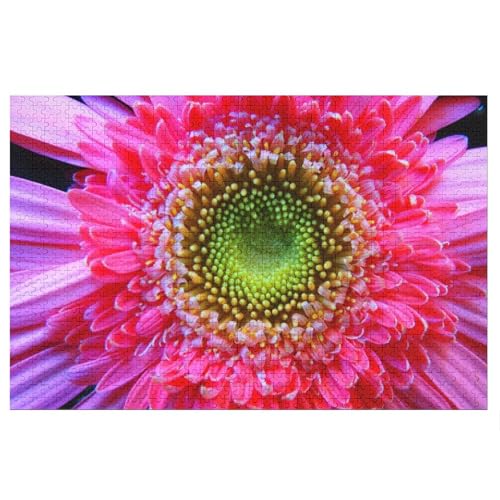 für Familie Freunde Dekorativ，1000 StüCk，Pink Gerbera，Lernspielzeug FüR Kinder 38x26，Papier Puzzle von XJUfW