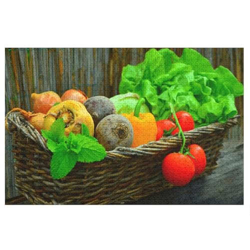 für Familie Freunde Dekorativ，1000 StüCk，Vegetables Basket, ，Lernspielzeug FüR Kinder 38x26，Papier Puzzle von XJUfW