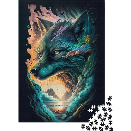 1000 Teile Wolf Zauberwald Holzpuzzle für Kinder und Jugendliche Lernspiel für Erwachsene Teenager 1000 Teile (75x50cm) von XJmoney