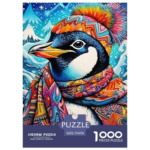 1000-teiliges Art-Pinguin-Puzzle für Erwachsene, Teenager, Puzzle, Erwachsenen-Puzzle, Lernspielzeug, 1000 Teile (75 x 50 cm) von XJmoney