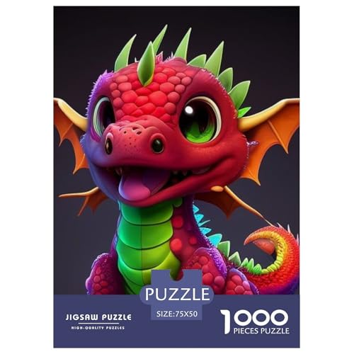 1000-teiliges Baby-Drache-Puzzle für Erwachsene, schwierige Puzzles aus Holz für Teenager, Geschenke, Heimdekoration, Puzzle-Spielzeug, 1000-teilig (75 x 50 cm) von XJmoney