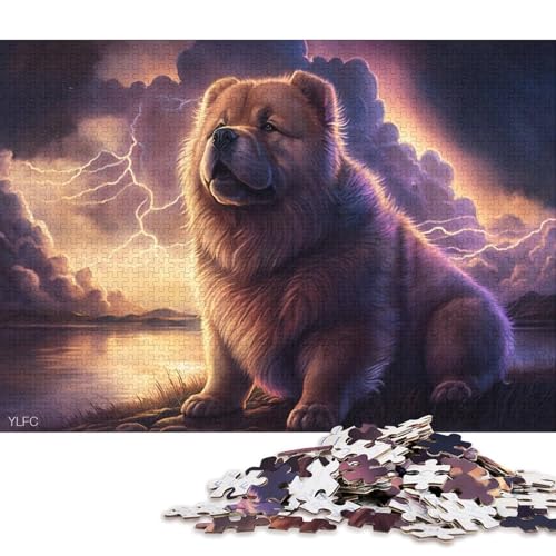 1000-teiliges Chow-Chow-Hunde-Kunst-Puzzle, Puzzle für Erwachsene, großes Puzzle, Spielzeug, Geschenk, intellektuelles Entspannungsspaß, Familienspiel, 1000 Teile (75 x 50 cm) von XJmoney