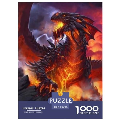 1000-teiliges Drachenpuzzle für Erwachsene, schwierige Puzzles aus Holz für Teenager, Geschenke, Heimdekoration, Puzzlespielzeug, 1000-teilig (75 x 50 cm) von XJmoney