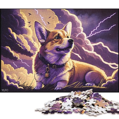 1000-teiliges Fantasy Art Corgi-Puzzle, kreatives rechteckiges Puzzle für Kinder, große Puzzles für Familienspiele, 1000 Teile (75 x 50 cm) von XJmoney