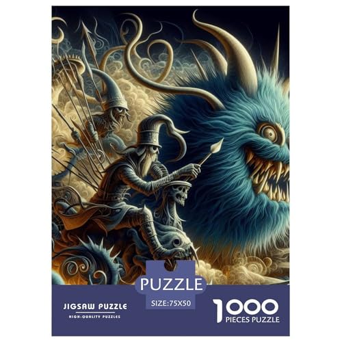 1000-teiliges Fantasy-Monster-Puzzle für Erwachsene Teenager. Puzzles für Erwachsene und Teenager für Erwachsene ab 14 Jahren. 1000 Teile (75 x 50 cm) von XJmoney