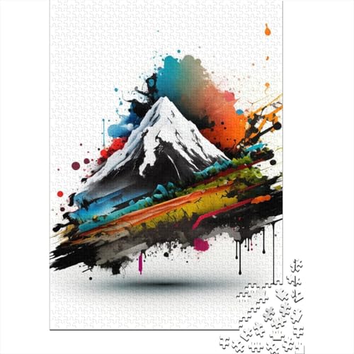 1000-teiliges Graffiti-Berg-Puzzle für Erwachsene, Puzzles für Teenager, Geschenke, nachhaltiges Puzzle für Erwachsene | Spiele 1000 Teile (75 x 50 cm) von XJmoney