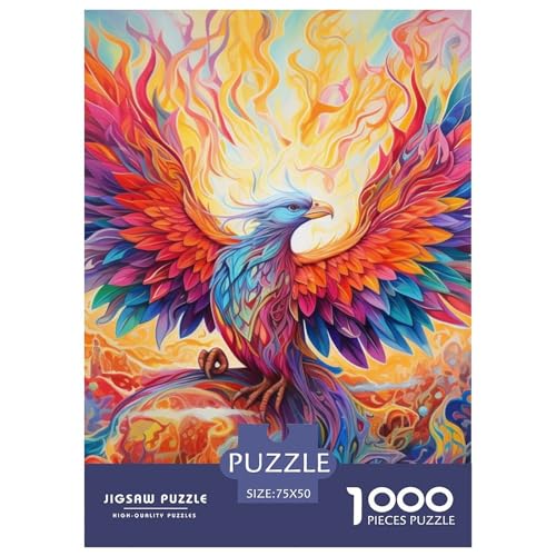 1000-teiliges Phoenix Fly-Puzzle für Erwachsene, Holzpuzzles, Holzpuzzles für Erwachsene und Jugendliche ab 12 Jahren, 1000 Teile (75 x 50 cm) von XJmoney