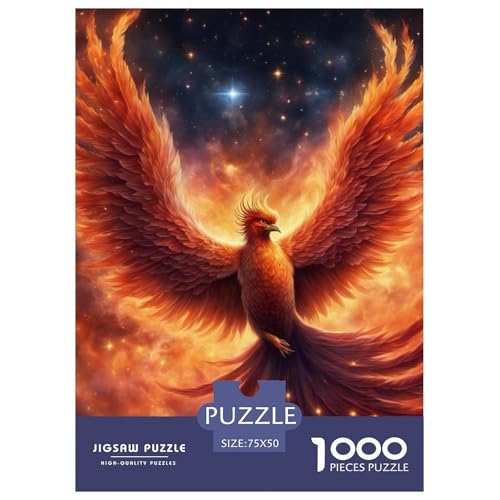 1000-teiliges Phoenix-Puzzle für Erwachsene, Puzzle, Puzzle für Erwachsene, Lernspiele für zu Hause, DIY-Spielzeug, 1000 Stück (75 x 50 cm) von XJmoney