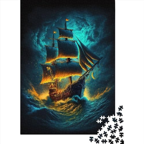 1000-teiliges Piratenschiff3-Puzzle für Erwachsene und Teenager. Puzzle für Kinder. 1000 Teile (75 x 50 cm). Anspruchsvolles Puzzle von XJmoney