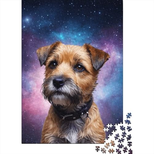 1000-teiliges Puzzle, Art Space Dogs, Puzzle für Kinder, Holzbrett-Puzzle, anspruchsvolles Spiel, 1000 Teile (75 x 50 cm) von XJmoney