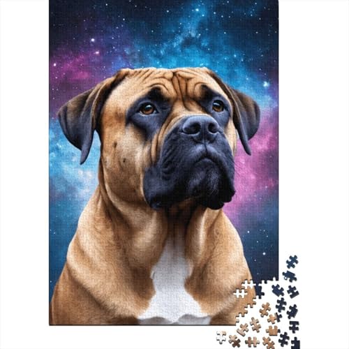 1000-teiliges Puzzle, Art Space Dogs, Puzzle für Kinder, Holzbrett-Puzzle, anspruchsvolles Spiel, 1000 Teile (75 x 50 cm) von XJmoney