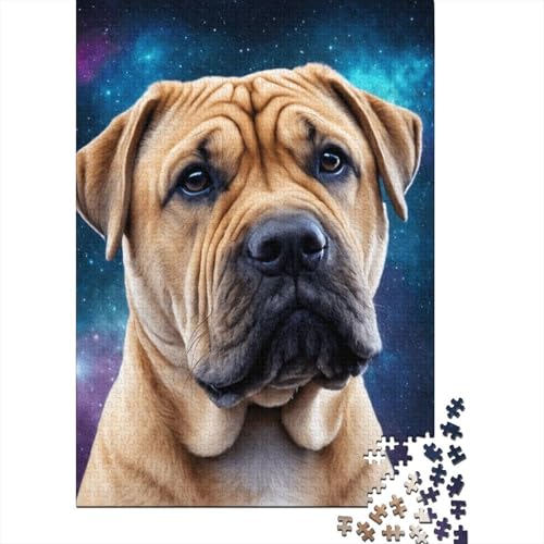 1000-teiliges Puzzle, Art Space Dogs, Puzzle für Kinder, Holzbrett-Puzzle, anspruchsvolles Spiel, Puzzle 1000 Teile (75 x 50 cm) von XJmoney