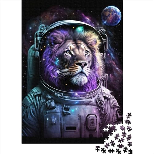 1000-teiliges Puzzle, Astronautenkunst, Löwen-Puzzles für Kinder, Lernspiel aus Holz, Puzzles für Erwachsene, 1000 Stück (75 x 50 cm) von XJmoney