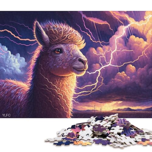 1000-teiliges Puzzle, Fantasie-Alpaka-Puzzle für Kinder, Puzzle, Lernspiel für Kinder, 1000 Teile (75 x 50 cm) von XJmoney