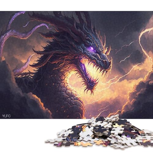 1000-teiliges Puzzle, Fantasie-Puzzle mit chinesischem Drachen, für Kinder, Puzzle, Lernspiel für Kinder, 1000 Teile (75 x 50 cm) von XJmoney