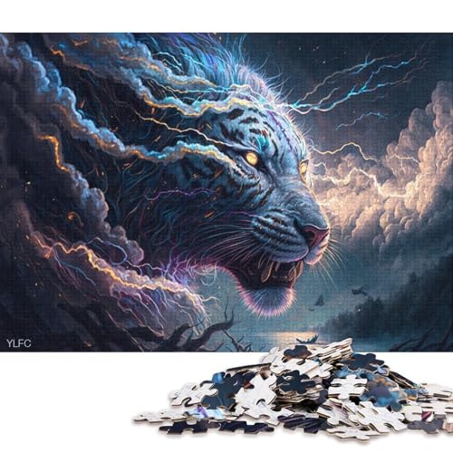 1000-teiliges Puzzle, Fantasie-weißer Tiger, für Kinder, Puzzle, Lernspielzeug, 1000 Teile (75 x 50 cm) von XJmoney