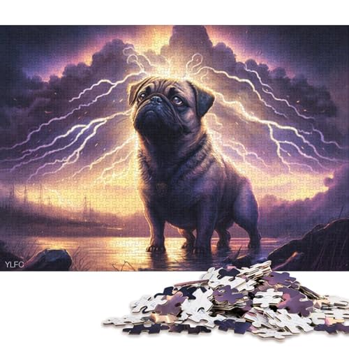 1000-teiliges Puzzle, Fantasy-Art-Mops, Puzzle, Puzzle zum Zusammenbauen, Spielzeug, interaktives Familienspiel, 1000 Teile (75 x 50 cm) von XJmoney