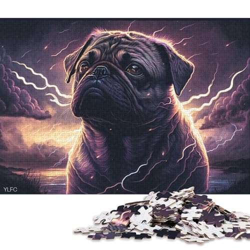 1000-teiliges Puzzle, Fantasy-Art-Mops, Puzzle, Puzzle zum Zusammenbauen, Spielzeug, interaktives Familienspiel, 1000 Teile (75 x 50 cm) von XJmoney