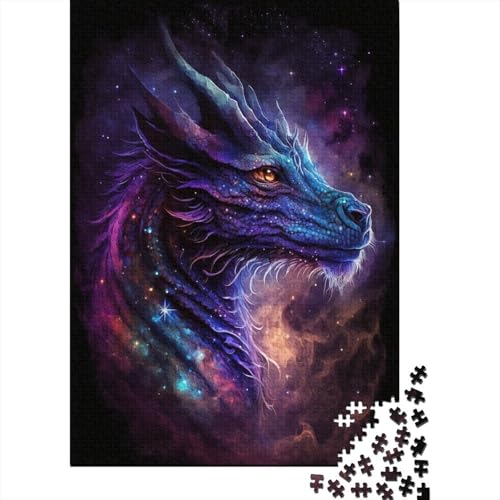 1000-teiliges Puzzle, Galaxie, Fliegender Drache, kreative quadratische Puzzles für Kinder und Holzpuzzles für Kindergeschenke, 1000 Stück (75 x 50 cm) von XJmoney