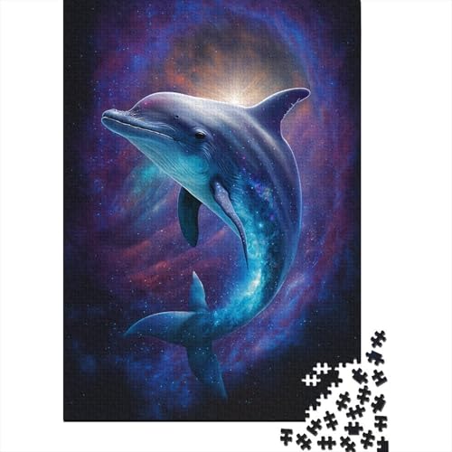 1000-teiliges Puzzle, Galaxie-Delfin-Puzzle für Kinder, Lernspiel aus Holz, Puzzles für Erwachsene, 1000 Stück (75 x 50 cm) von XJmoney