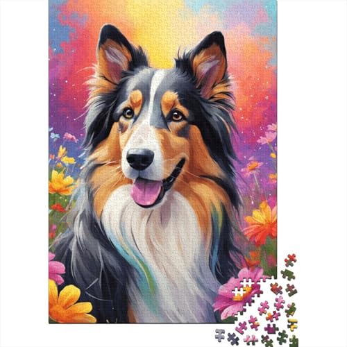 1000-teiliges Puzzle, Kunst, Blumen, Hunde, Puzzle für Kinder, Holzbrett-Puzzle, Heimdekoration, Puzzle-Spielzeug, 1000 Stück (75 x 50 cm) von XJmoney