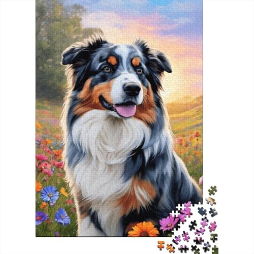 1000-teiliges Puzzle, Kunst, Blumen, Hunde, Puzzle für Kinder, Holzbrett-Puzzle, Heimdekoration, Puzzle-Spielzeug, 1000 Stück (75 x 50 cm) von XJmoney