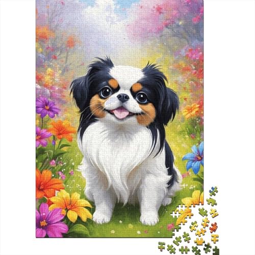 1000-teiliges Puzzle, Kunst, Blumen, Hunde, Puzzle für Kinder, Holzbrett-Puzzle, anspruchsvoll, Aber lustig und humorvoll, 1000 Teile (75 x 50 cm) von XJmoney