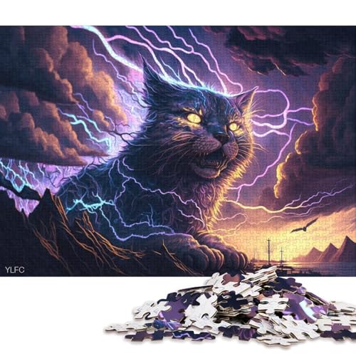 1000-teiliges Puzzle, Kunst, Tier, Katze, Puzzle, Heim-Wanddekoration, Lernspielzeug, Geschenk für Familienspiel, 1000 Stück (75 x 50 cm) von XJmoney