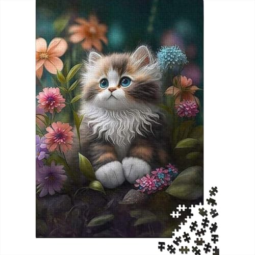 1000-teiliges Puzzle, Kunst, Tier, Katze, Puzzle für Kinder, Holzbrett-Puzzle, Heimdekoration, Puzzle-Spielzeug, 1000 Stück (75 x 50 cm) von XJmoney