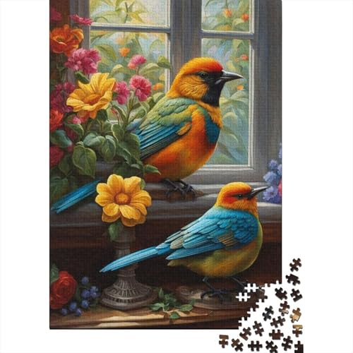 1000-teiliges Puzzle, Tierkunst, Vogel-Puzzle für Kinder, Holzbrett-Puzzle, anspruchsvolles Spiel, 1000 Teile (75 x 50 cm) von XJmoney