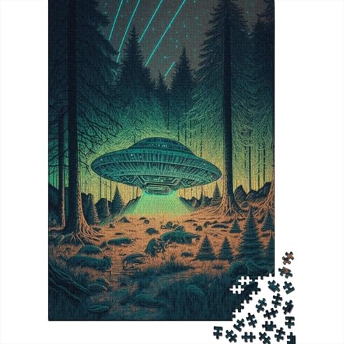 1000-teiliges Puzzle, UFO-Kunst-Puzzle für Holzpuzzle, Lernspiele für Erwachsene, 1000 Teile (75 x 50 cm) von XJmoney