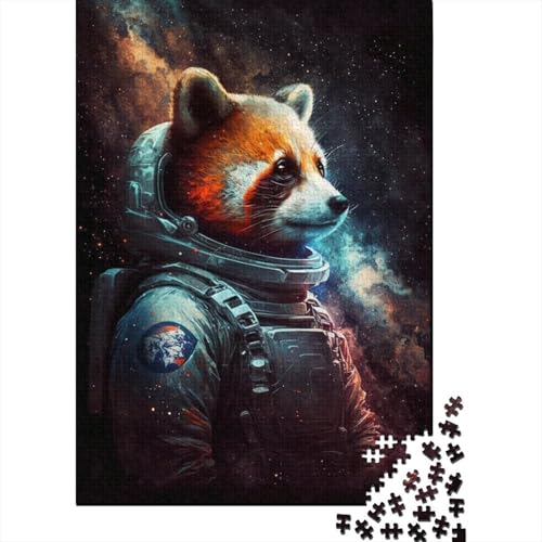 1000-teiliges Puzzle, Weltraum-Astronaut, Roter Panda, Puzzle für Kinder, Teenager und Holzpuzzle, Familienspiele, 1000 Teile (75 x 50 cm) von XJmoney