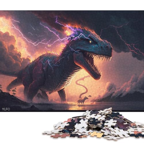 1000-teiliges Puzzle, künstlerisches Dinosaurier-Puzzle, Heim-Wanddekoration, pädagogisches Spielzeug, Geschenk für Familienspiel, 1000 Stück (75 x 50 cm) von XJmoney