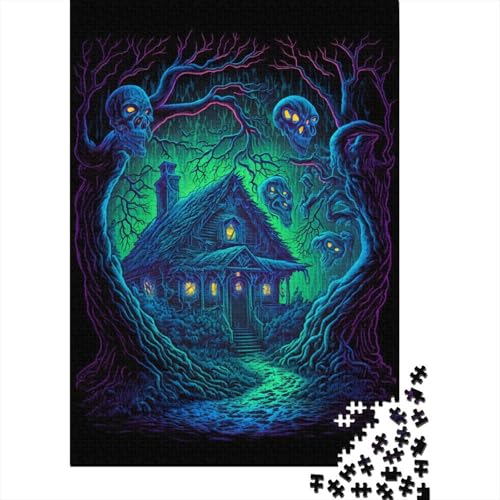 1000-teiliges Puzzle „Dead House“, Puzzle, Puzzle-Herausforderung, Unmögliches Puzzlespiel für Erwachsene ab 18 Jahren, 1000 Teile (75 x 50 cm) von XJmoney