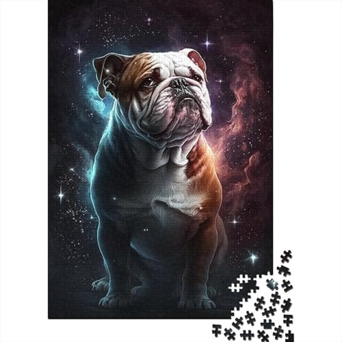 1000-teiliges Puzzle „Galaxy Colour Bulldog“, quadratische Puzzles für Kinder und Jugendliche, Holzpuzzles, Familienaktivität, 1000 Teile (75 x 50 cm) von XJmoney