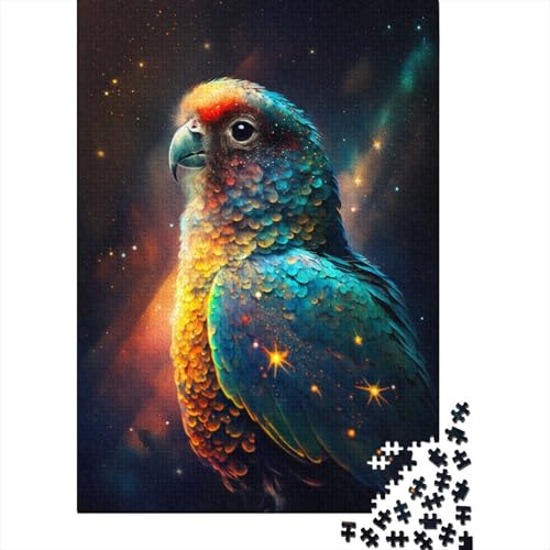 1000-teiliges Puzzle „Papagei-Galaxie“, kreatives quadratisches Puzzle für Kinder und Jugendliche, Holzpuzzle, Spielzeug, Denkspiel, 1000 Teile (75 x 50 cm) von XJmoney