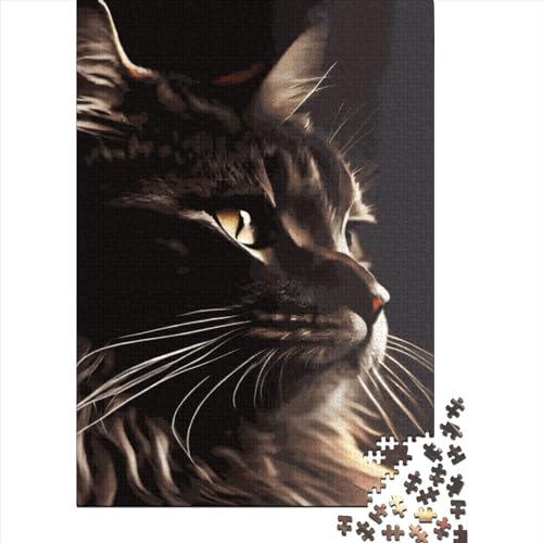 1000-teiliges Puzzle „Schwarze Katze“ für Erwachsene und Teenager. Puzzle für Kinder. 1000 Teile (75 x 50 cm). Anspruchsvolles Puzzle von XJmoney