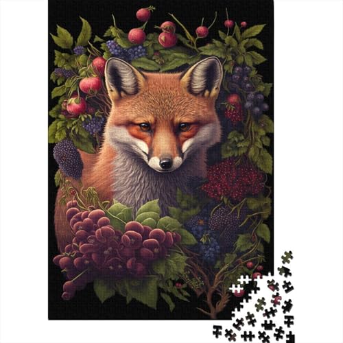 1000-teiliges Puzzle Art Fox, Puzzles für Kinder, Teenager und Holzpuzzles, Familienspiele, 1000 Teile (75 x 50 cm) von XJmoney