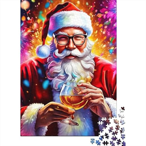 1000-teiliges Puzzle Weihnachtsmann-Puzzle für Erwachsene, Holzbrett-Puzzle, Erwachsene und 1000 Teile (75 x 50 cm) von XJmoney