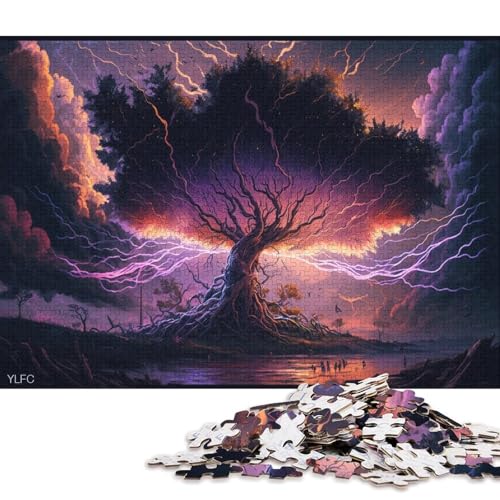 1000-teiliges Puzzle für Erwachsene, Kunst, Lebensbaum-Puzzle für Kinder, Puzzle 1000-teiliges Spielspielzeug für Kinder, Familienpuzzle 1000 Teile (75 x 50 cm) von XJmoney