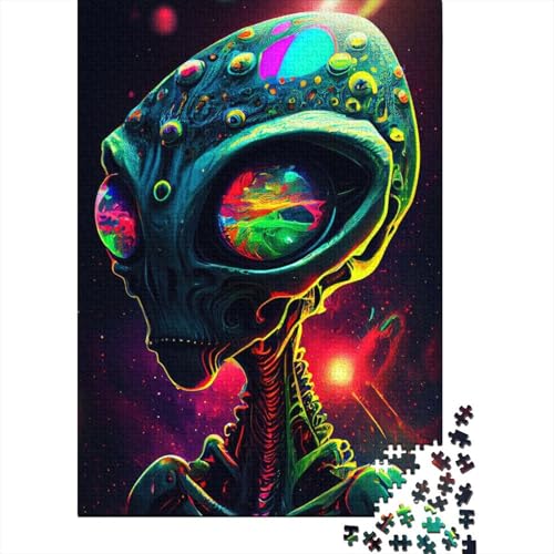 1000-teiliges Puzzle für Erwachsene, Malen Sie Alien-Puzzles für Erwachsene, Puzzles 1000-teiliges Spielspielzeug für die Familie, Puzzles, Geschenk, 1000 Stück (75 x 50 cm) von XJmoney