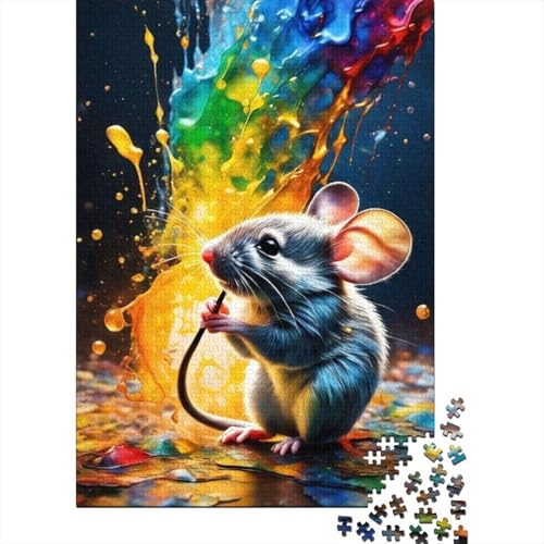 1000-teiliges Puzzle für Erwachsene, süße Maus, Puzzle für Kinder, Holzbrett-Puzzle, dekomprimierendes geistiges Lernspielzeug, 1000 Teile (75 x 50 cm) von XJmoney