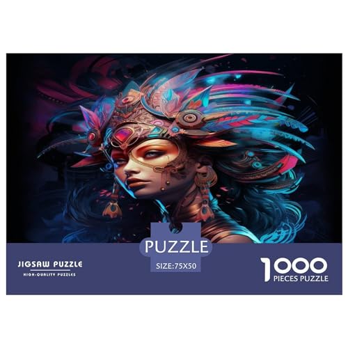 1000-teiliges Puzzle für Erwachsene mit Minderheitenmädchen, Puzzles für Teenager, Geschenke, lustige Puzzlespiele, 1000 Teile (75 x 50 cm) von XJmoney