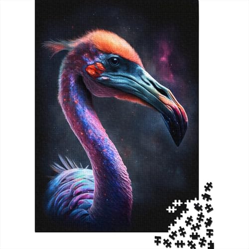 1000-teiliges Puzzle für Kinder, Galaxie, Weltraum, Flamingo, quadratische Puzzles für Kinder, Holzpuzzle, Spielzeug, Wanddekoration, 1000 Stück (75 x 50 cm) von XJmoney