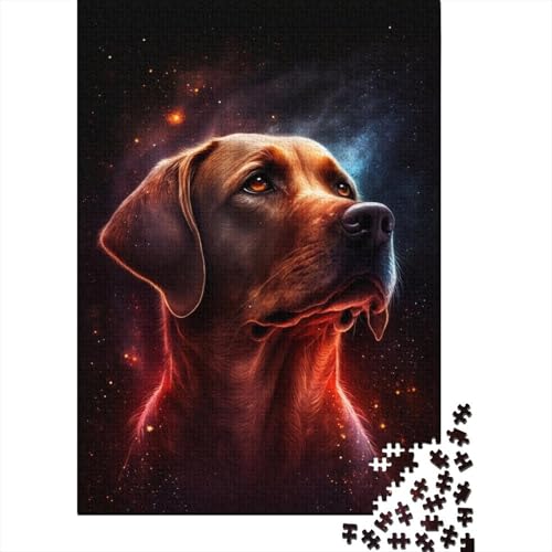 1000-teiliges Puzzle für Kinder, Galaxie-Labrador, quadratische Puzzles für Kinder, Holzpuzzle, Spielzeug, Wanddekoration, 1000 Stück (75 x 50 cm) von XJmoney