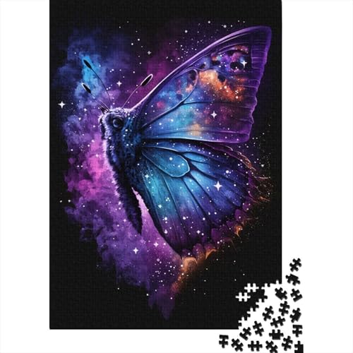 1000-teiliges Puzzle für Kinder, Galaxie-Schmetterling, quadratisches Puzzle für Kinder und Holzpuzzle, Lernspiel, Herausforderungsspielzeug, 1000 Stück (75 x 50 cm) von XJmoney