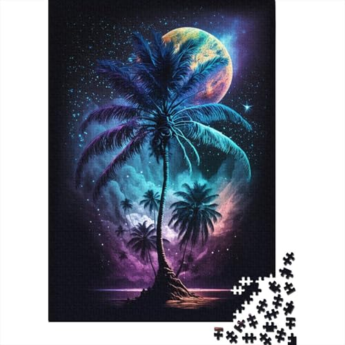 1000-teiliges Puzzle für Kinder, Galaxy Art Beach, quadratisches Puzzle für Kinder und Holzpuzzle, Lernspiel, Herausforderungsspielzeug, 1000 Stück (75 x 50 cm) von XJmoney