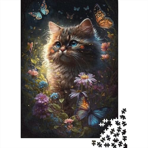 1000-teiliges Puzzle für Kinder und süßes Kätzchen, quadratisches Puzzle für Kinder, Lernspiel aus Holz für Erwachsene, 1000 Teile (75 x 50 cm) von XJmoney