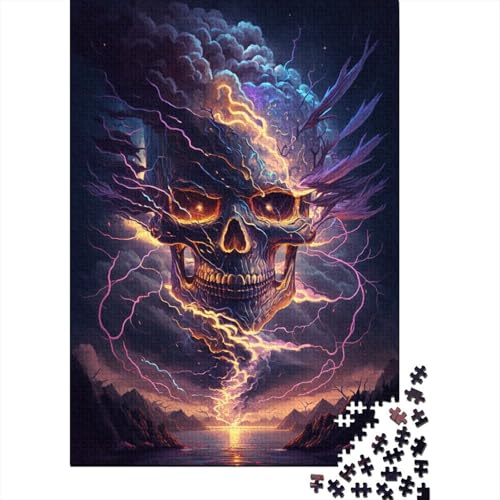 1000-teiliges Puzzle für Teenager, Art Fantasy Skull, Holzpuzzle, Lernspiele für Teenager, 1000 Teile (75 x 50 cm) von XJmoney